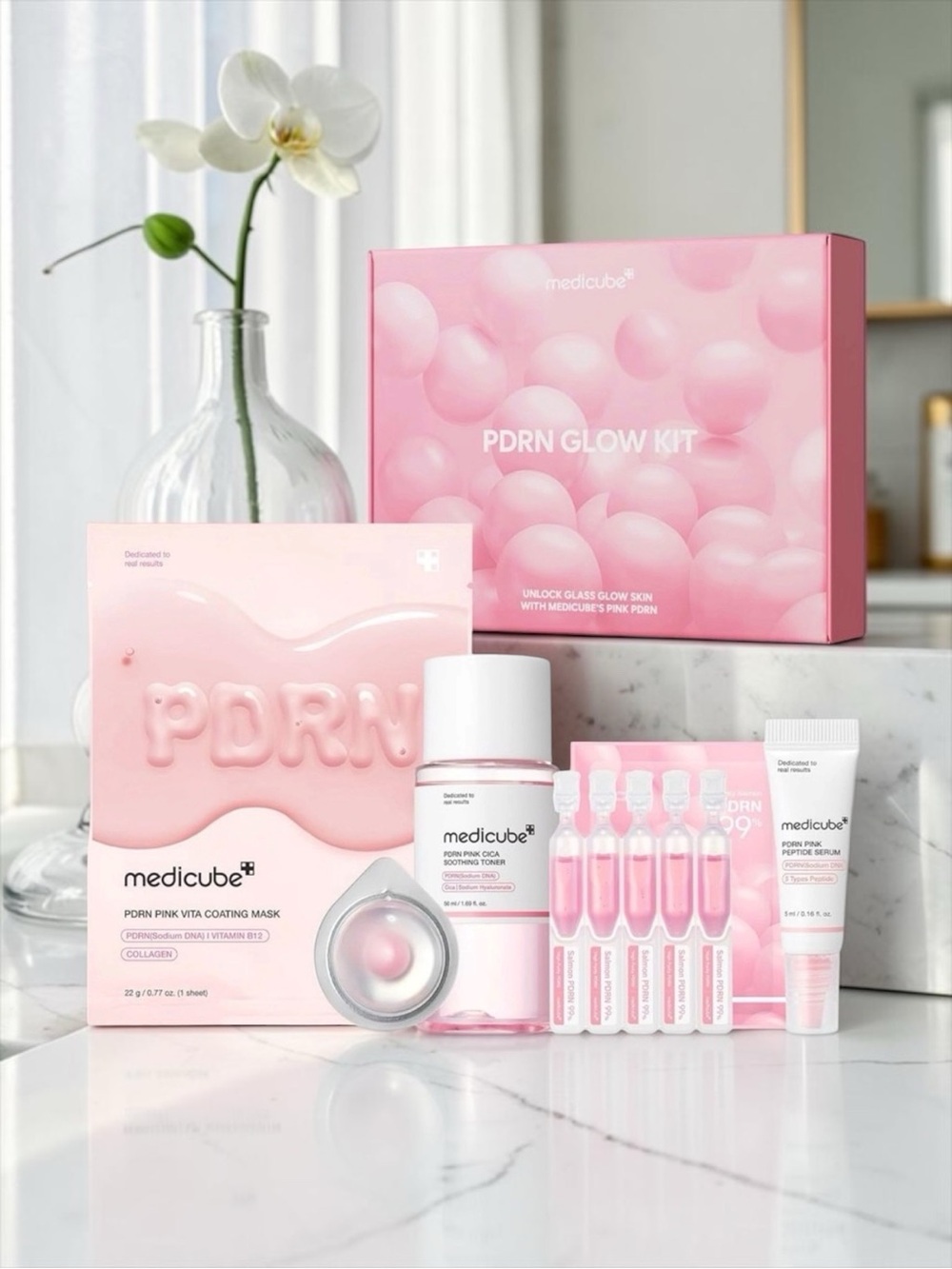 Medicube PDRN Glow Kit Salmon DNA Pink Travel Size Set NIB ✨ Glass Skin